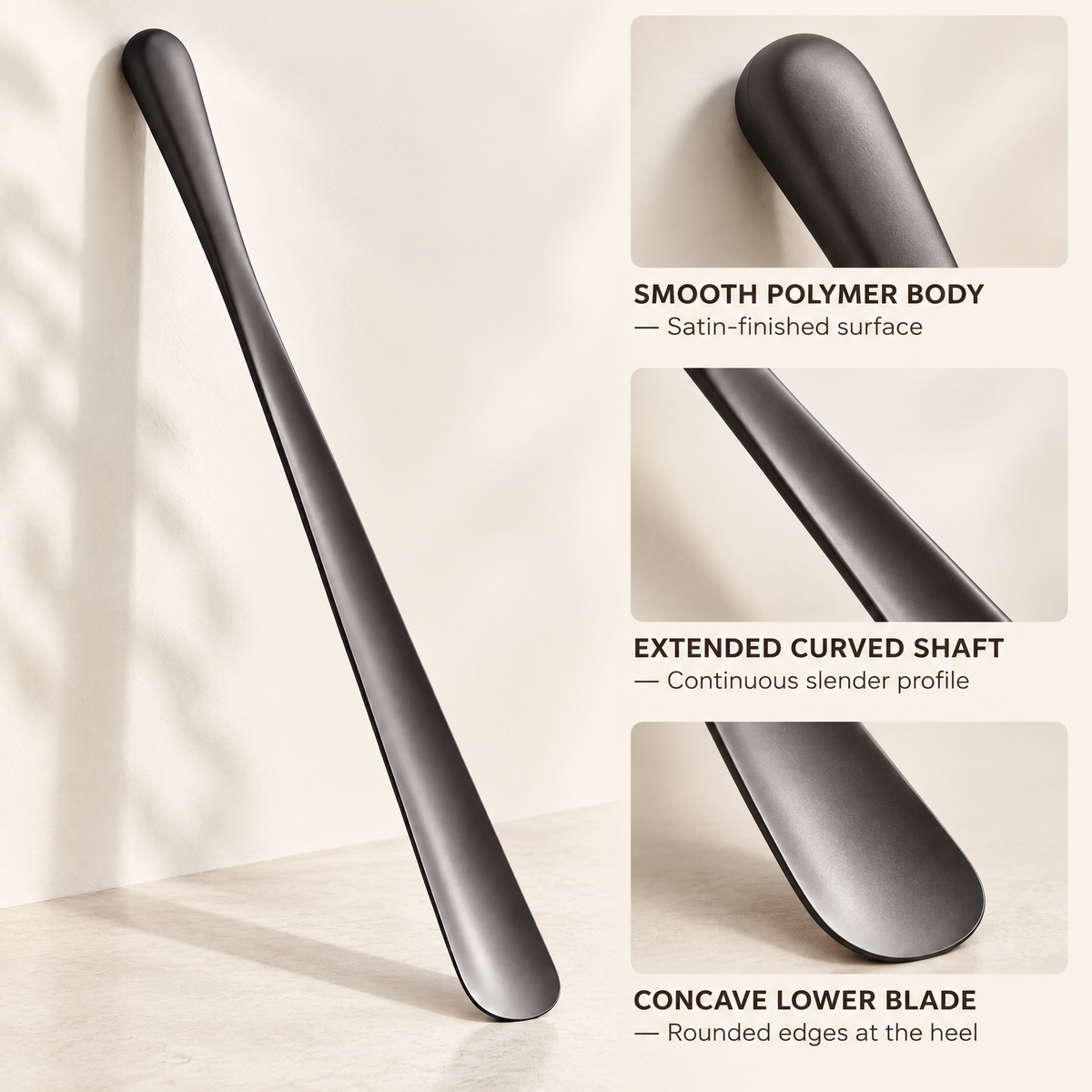 Thalvessa™ Matte Black Shoe Horn
